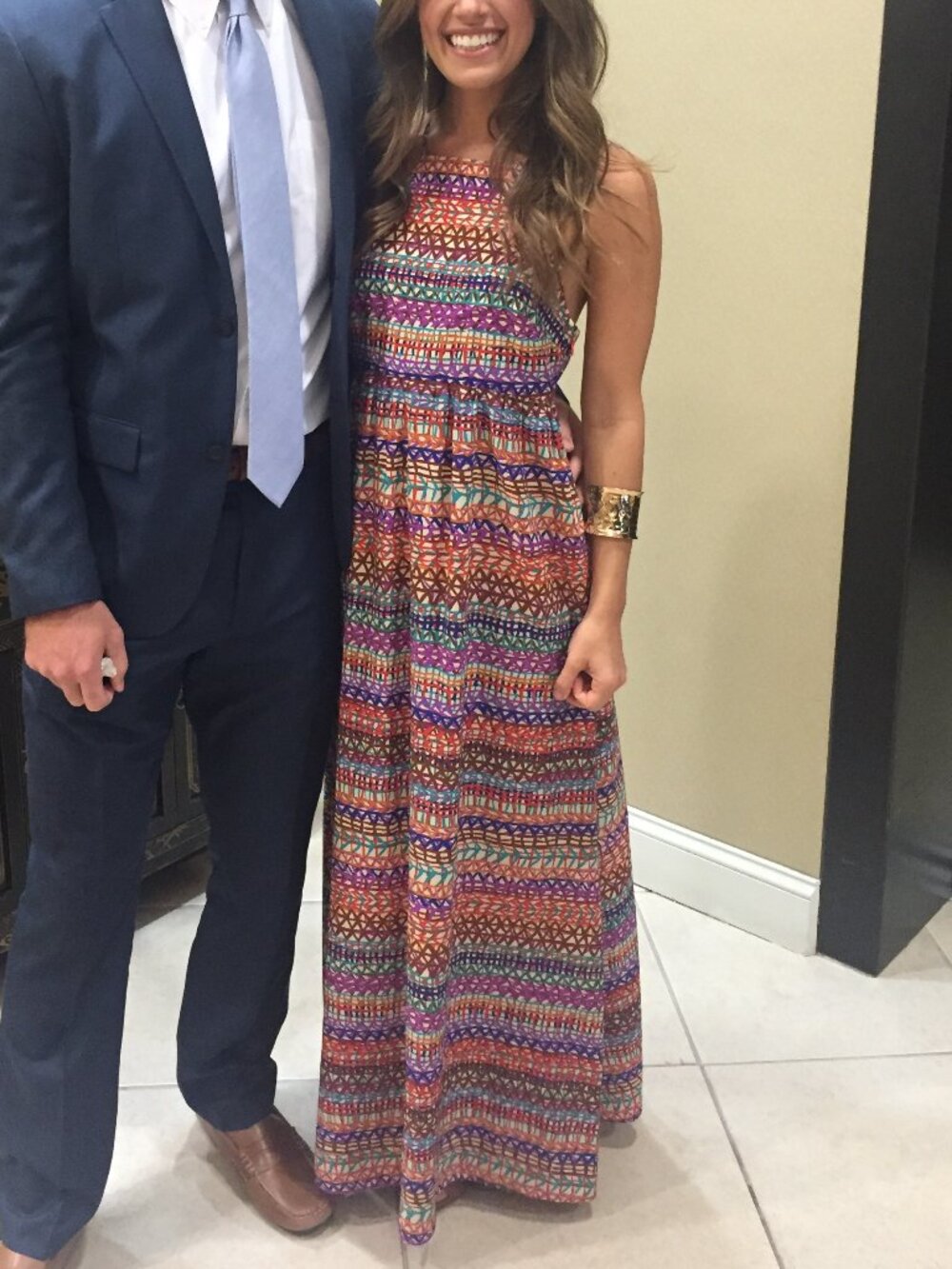 CeCe by Cynthia Steffe Multicolor Abstract Maxi Dress